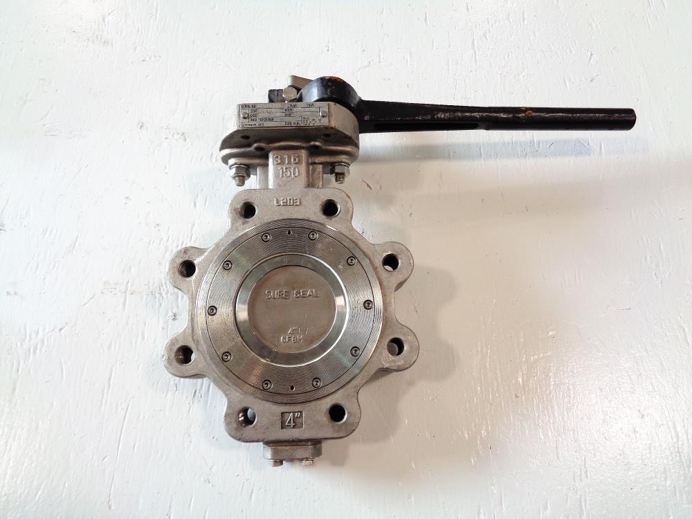 Sure Seal 4" 150# 316 Stainless Steel Butterfly Valve